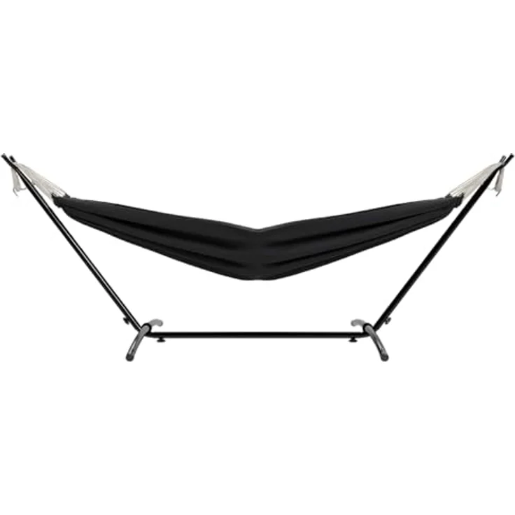 GARMIO Hängematte mit Gestell, 200kg Belastbarkeit, klappbar, anthrazit, inkl. Zubehör & Tragetasche, 270x110x105cm – Bild 8