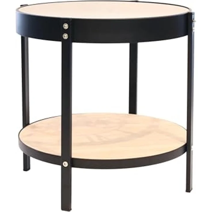 HOME DECO FACTORY Uhr Beistelltisch, 40.5 x 40.5 x 39 cm, Schwarz/Transparent – Bild 5