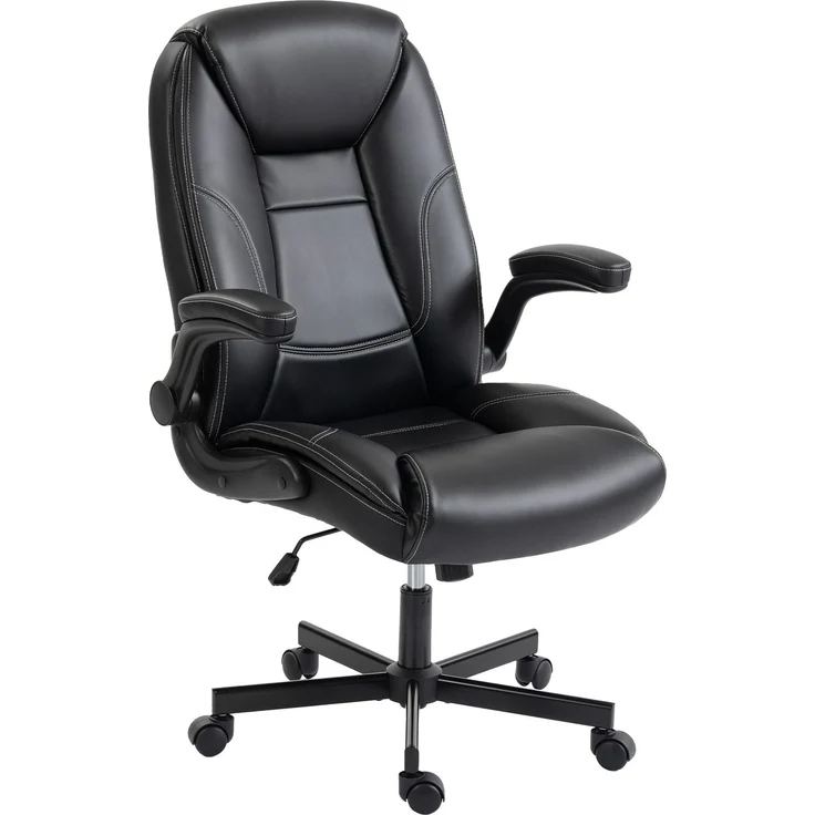 MELAYR, Ergonomischer Bürostuhl mit verstellbaren Armlehnen, Höhenverstellung und Wippfunktion, schwarz, 71 x 34 x 55 cm – Bild 2