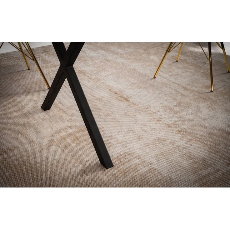 Esszimmertisch 120x60x76cm Akazie Massivholz Baumkante X-Beine Schwarz Rechteckig – Bild 5