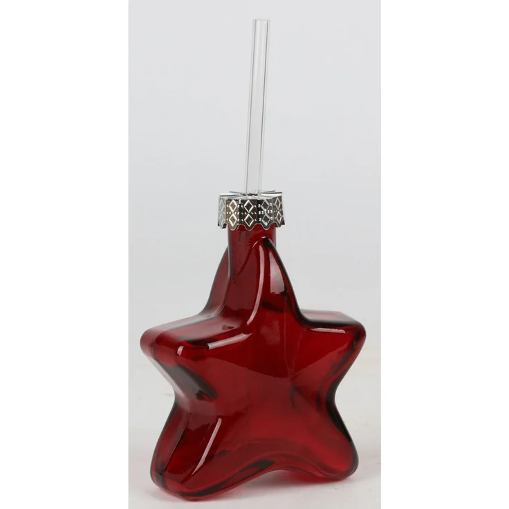 12er Set Weihnachts-Trinkgläser in Sternform aus Glas mit Trinkhalm, 200 ml, 12 Stück, Weihnachtsgläser für Getränke, Saft und Cocktails – Bild 2