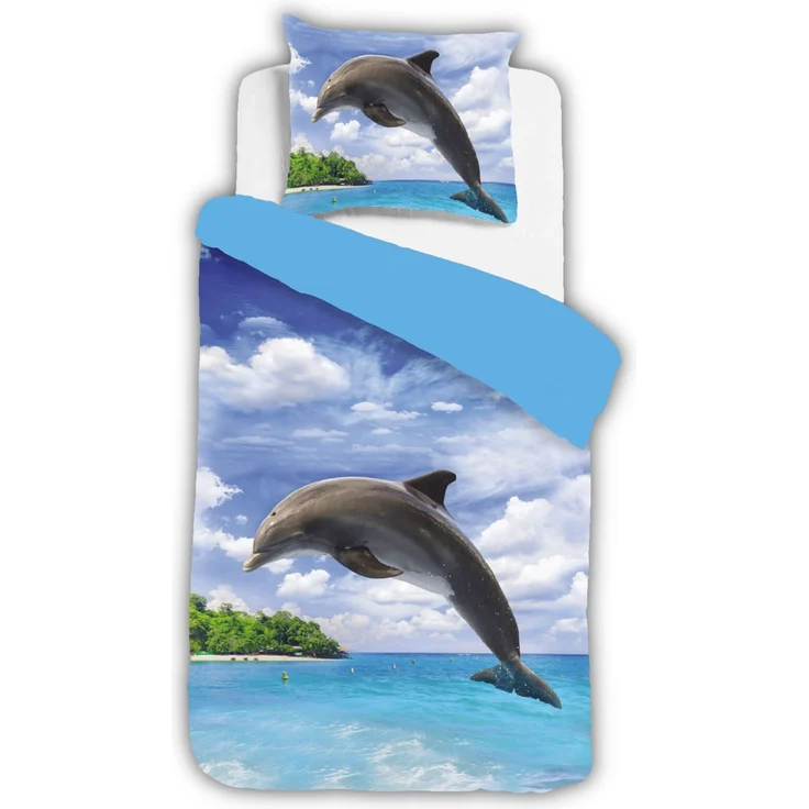 Delfin Insel Bettwäsche Digitaldruck ESPiCO Sleep and Dream 135 x 200 + 80 x 80 cm – Bild 1