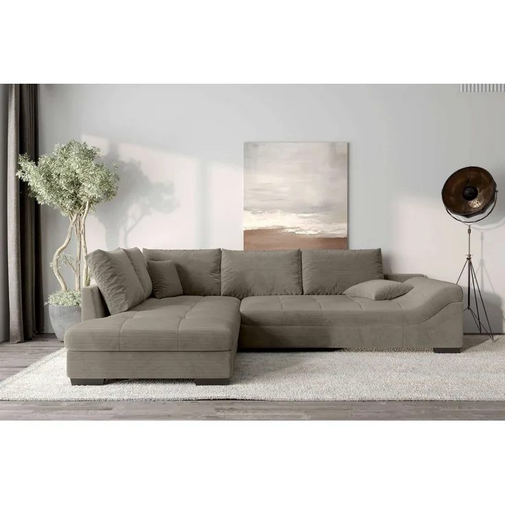 99rooms Terra Ecksofa Cordstoff POSO Cappuccino Links ohne Schlaffunktion