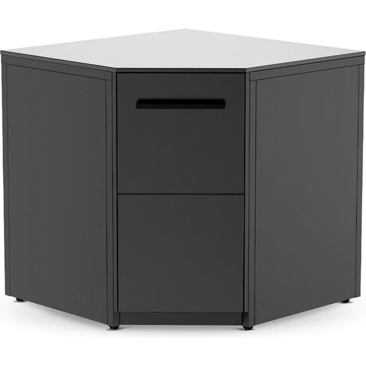 cozze® Eckmodul für Outdoor Küche – Funktionaler Eckschrank mit 15 mm HPL-Arbeitsplatte – Wetterfester Stahl & Platz für Gasflasche - 90 x 90 x 90 cm