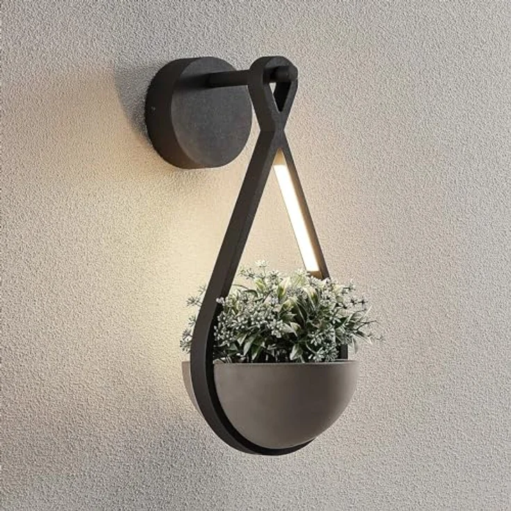 Lucande Florka LED Beton Wandleuchte, spritzwassergeschützt, 2-flammig, Aluminium für Außenbereich, IP54 – Bild 2
