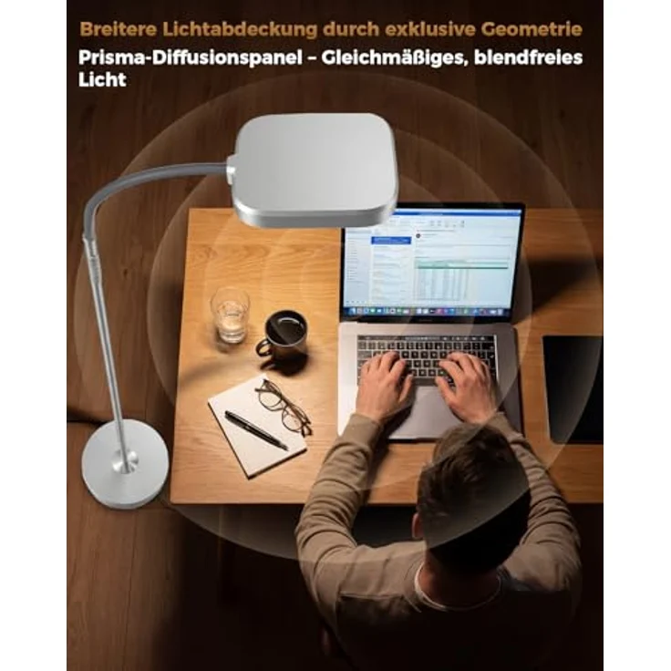 LED Stehlampe dimmbar 18W, 1850lm – Stehleuchte Wohnzimmer mit Fernbedienung, 3000–6500K, stufenlos dimmbar, Leselampe Bett mit Nachtlicht, moderne Stehlampe mit Prismadiffusor – Bild 5