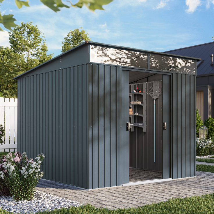 Pergart Gerätehaus "Lübeck 88", anthrazit, 5,02 m² – Bild 4