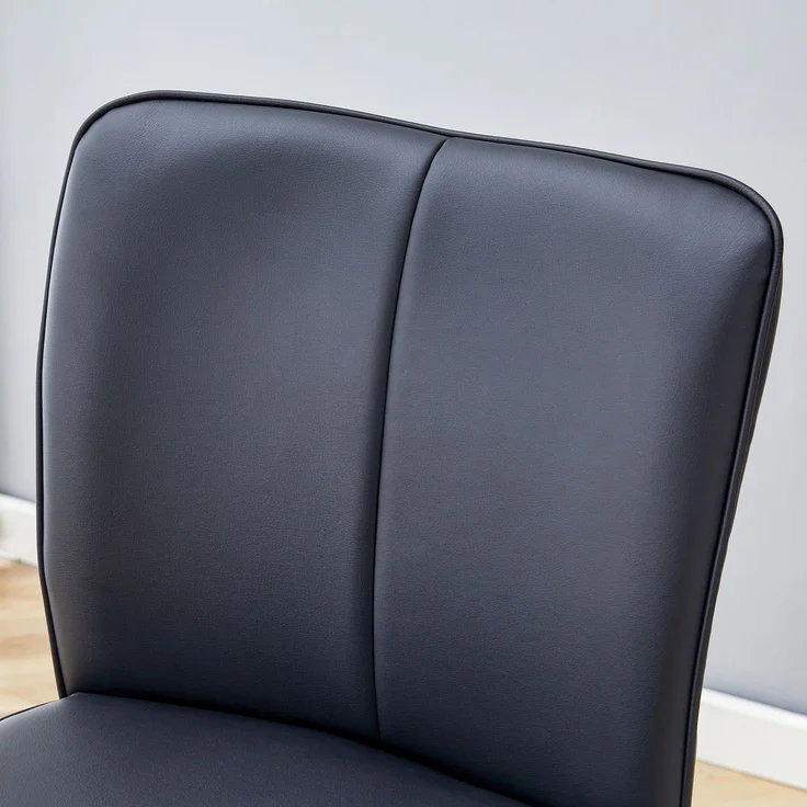 101 cm hoher Barstuhl aus schwarzem PU-Material, zweiteiliges Set: ergonomische Rückenlehne, bequem und stilvoll--Schwarz+Silber--101x44x44cm--YOUDENOVA – Bild 9