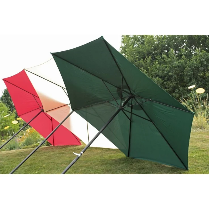 Garden Pleasure Sonnenschirm CABOGROS Creme Ø 300 cm 6 Streben mit Handkurbel Natur 295x250x250 cm – Bild 2