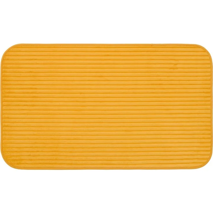 Gözze Badematte Berlin, Höhe 7 mm, rutschhemmend beschichtet, fußbodenheizungsgeeignet, Polyester, rechteckig, Badteppich, Uni Farben, Cord Optik, waschbar