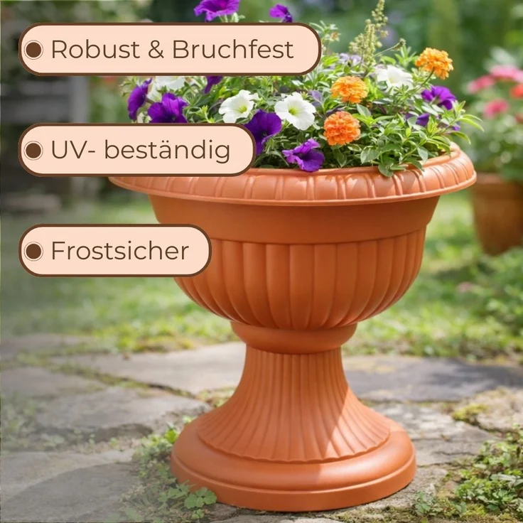 GarPet Blumentopf Blumentopf mit Ständer Blumensäule Standfuß Pflanztopf Blumenständer – Bild 5