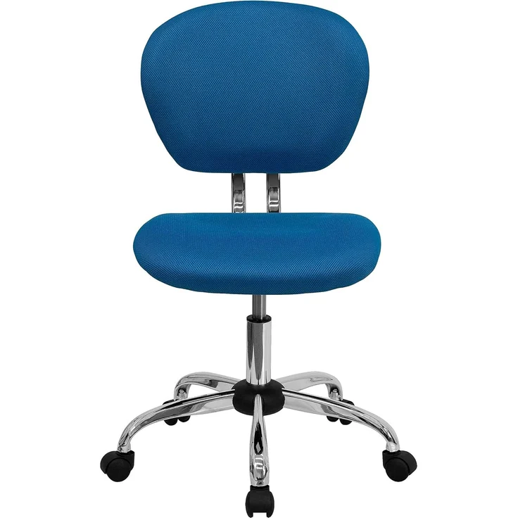 Flash Furniture Drehstuhl mit mittelhoher Rückenlehne und verchromtem Fußkreuz, Metall, türkis, 58.42 x 55.88 x 25.4 cm – Bild 6