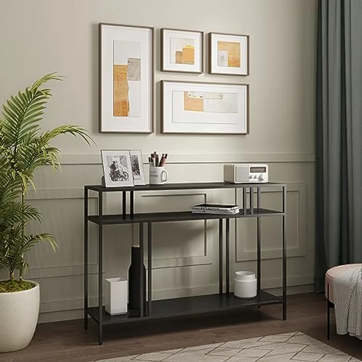 En.Casa Konsolentisch Kumlinge, elegante Ablagefläche mit unterer Ablage, 110 x 30 x 78 cm