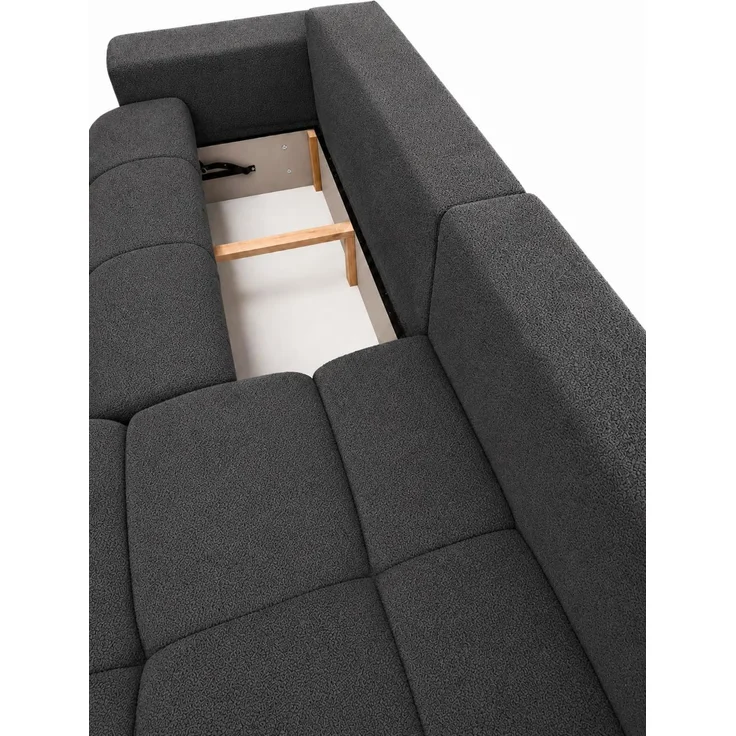 KRISAN MÖBEL Ecksofa BUBBLE in Anthrazit mit Schlaffunktion & Ottomane rechts, modernes Polstersofa, 275 × 73 x 170 cm, Liegefläche 160 × 216 cm in – Bild 3