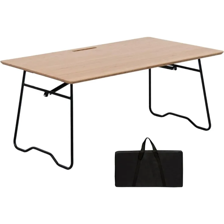 osoltus Campingtisch Low Blavand Bambus 78 x 45 cm Gasdruckfeder