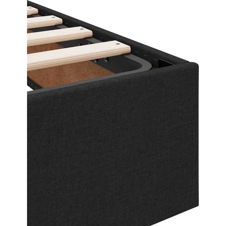 vidaXL Aufbewahrungsbett mit Matratze Schwarz 200 x 200 cm Stoff 3459464 – Bild 11
