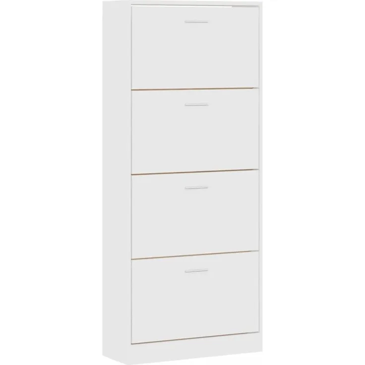 vidaXL Schuhschrank Weiß 63x24x147 cm Holzwerkstoff 342542