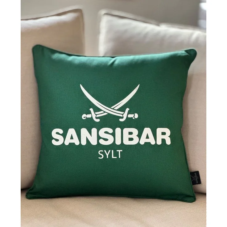 Sansibar Sylt Kissenhülle Kissenbezug Sansibar Sylt Kissenhülle, Sansibar Logo Druck, 45x45 cm, mit Logo-Schriftzug, mit verdecktem Reißverschluss