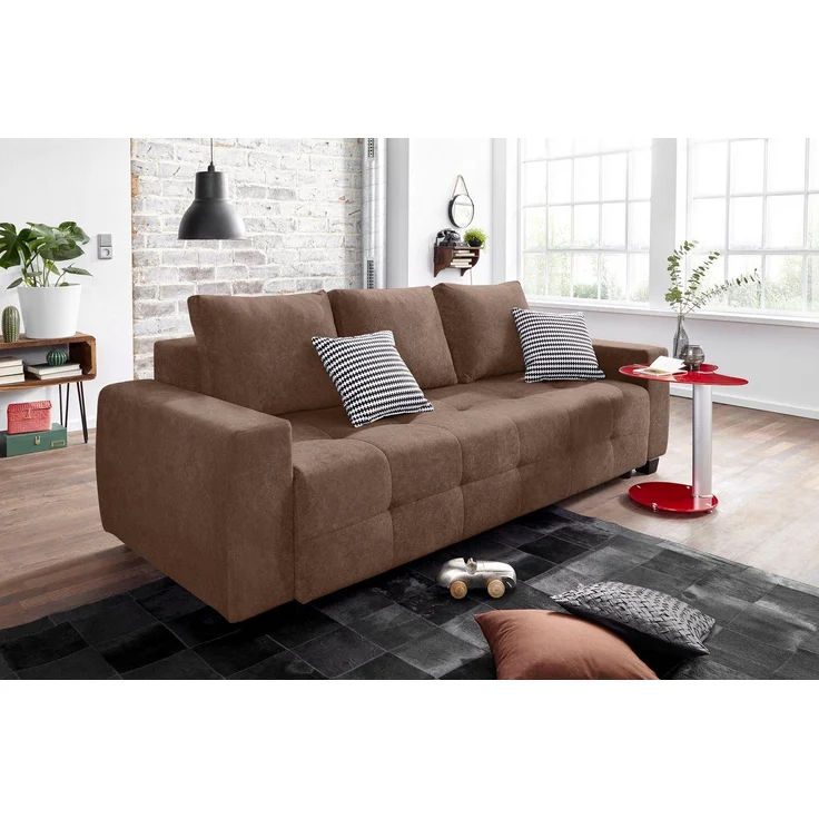COLLECTION AB Schlafsofa Bella, B: 241 cm, Liegefl. 142x194 cm, mit Bettfunktion, Bettkasten & 2 Zierkissen, Federkern – Bild 5