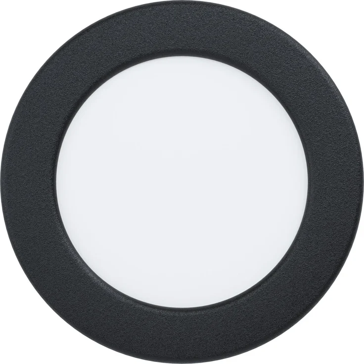 EGLO LED Einbaustrahler Fueva 6, runde Badezimmer Einbauleuchte, Badlampe Decke aus Kunststoff in Schwarz, Einbaustrahler flach, warmweiß-kaltweiß, IP44, ∅ 11,7 cm