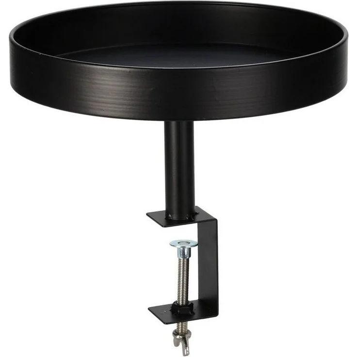 Spetebo Beistelltisch Metall Beistell Tisch zum Klemmen schwarz - 28 cm (Komplettset, 1-St, Tablett mit Halterung), kein Werkzeug erforderlich / Blumenständer – Bild 3