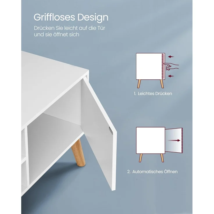 Vasagle TV-Schrank für Fernseher bis zu 55 Zoll, Holz weiß, 120 x 40 x 49 (BxTxH) cm – Bild 10