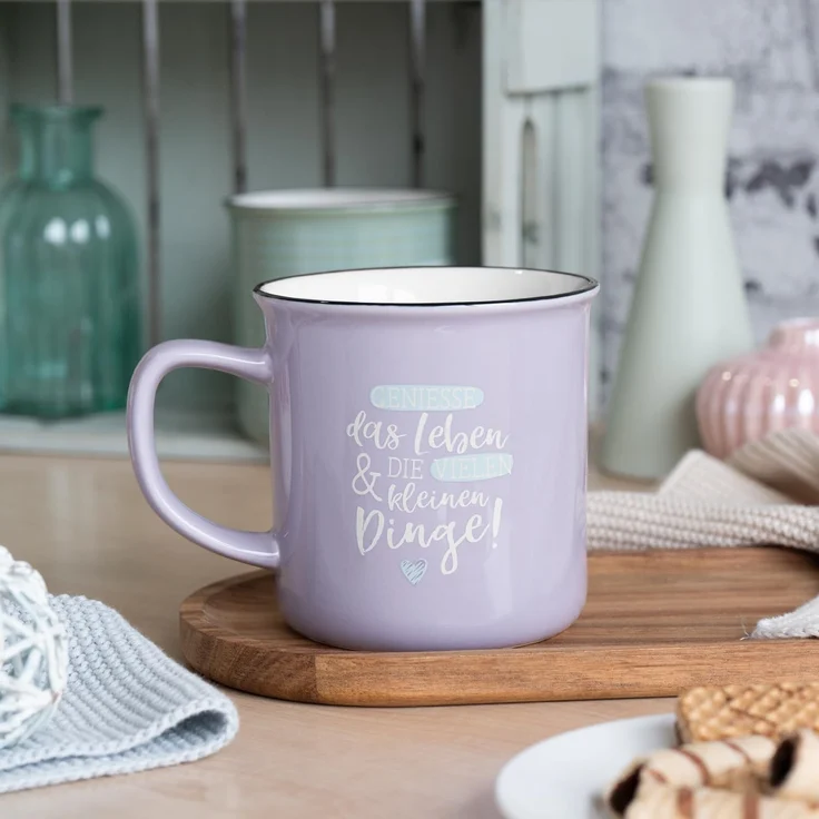 GRUSS & CO XL-Becher Motiv "Die kleinen Dinge" | Lieblingsbecher aus Porzellan, Tasse mit Spruch, 55 cl, mit Geschenkbanderole | Geschenk zum Geburtstag | 74179 – Bild 2