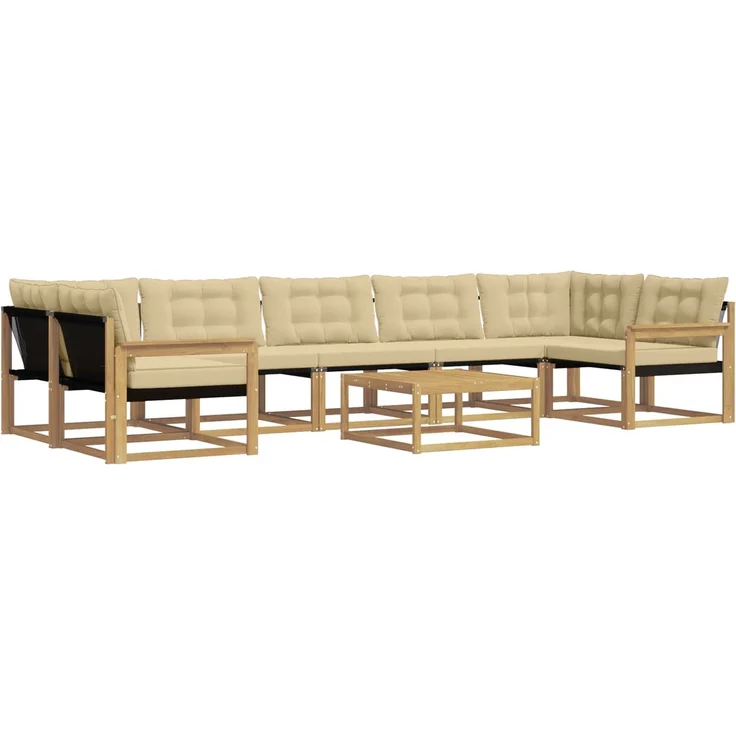 vidaXL Outdoor-Sofagarnitur 8 pcs Weiß und Beige 79 x 79 x 37 cm 3388511 – Bild 2