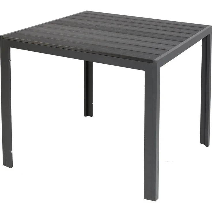 Aluminium Gartentisch Beistelltisch Esstisch Balkontisch Non-Wood Platte 90x90cm