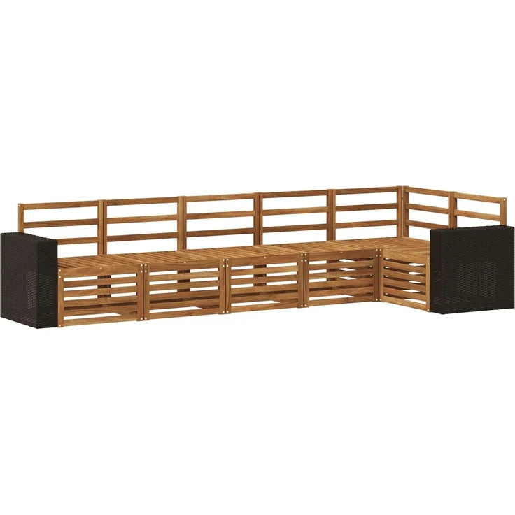 vidaXL Outdoor-Sofagarnitur 6 stk. 6-Sitzer Natur Massivholz Akazie 3384420 – Bild 2