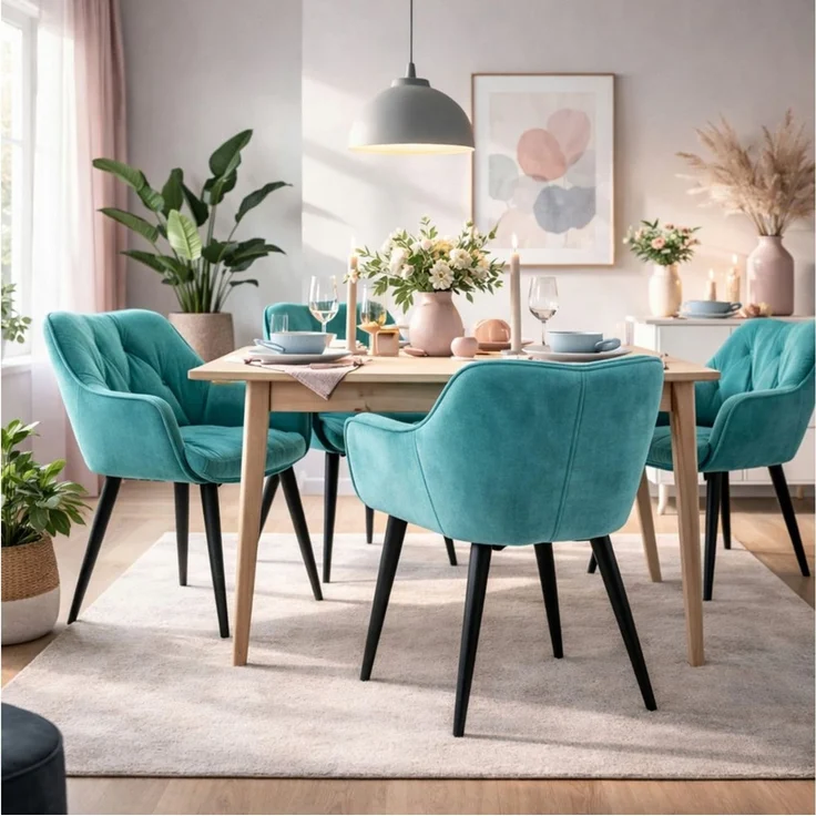 HAGO Esszimmerstuhl 2er Set Polsterstuhl Küchenstuhl Stühle Armlehne Sessel Wohnzimmer – Bild 1