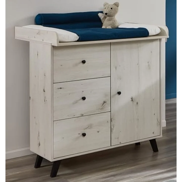 arthur berndt Babyzimmer-Komplettset Babyzimmer Set »Lavea« 3-teilig, (Set, Babymöbel-Set »Lavea«: Kleiderschrank, Kinderbett und Wickelkommode) – Bild 4