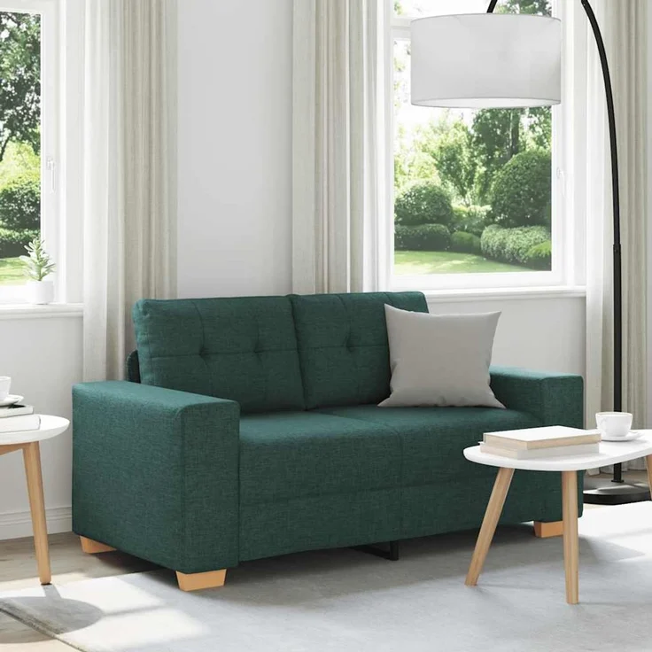 vidaXL Loveseat Sofa Dunkelgrün 160x77x82 cm Stoff 4105073 – Bild 1