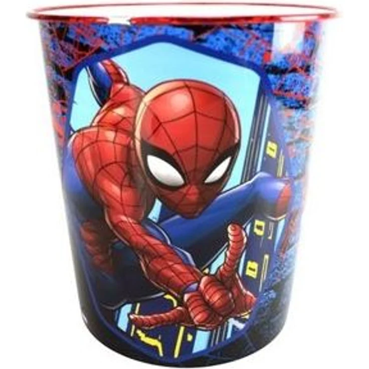Papierkorb fürs Kinderzimmer aus Kunststoff Zeichentrickfiguren Motiv ca. Ø 21cm Spider-Man – Bild 4