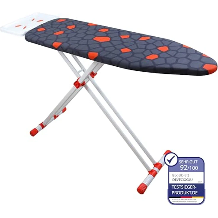 Harbinger Bügelbrett, 36x114 cm mit verstellbarer Höhe 50-80 cm, hitzebeständiger 100% Baumwollbezug – Bild 1