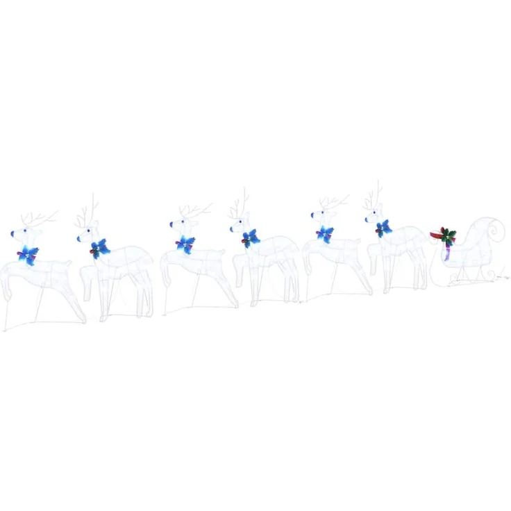vidaXL LED Rentiere 7 pcs Weiß Stoff 3385892 – Bild 1