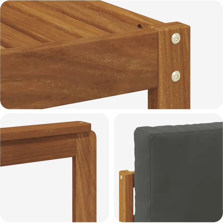 vidaXL Outdoor-Sofagarnitur mit Kissen 7 pcs Natur und Anthrazit 3366665 – Bild 8