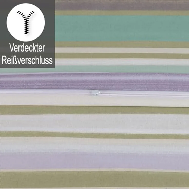 Buymax Bettwäsche, Renforcé, 3 teilig, Bettbezug-Set 200x220 cm 100% Baumwolle mit Reißverschluss hochwertig – Bild 5