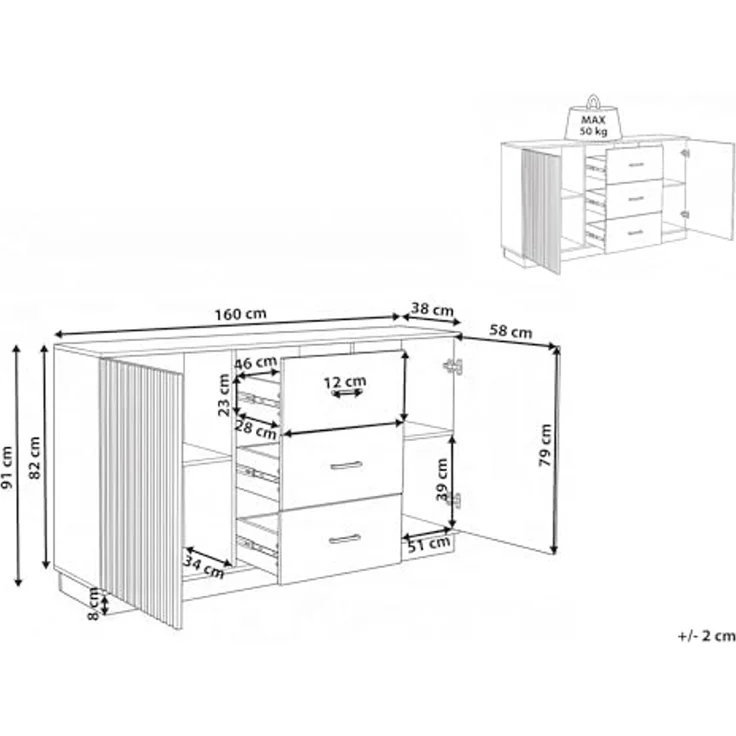 Sideboard mit 2 Türen MANAIA Braun – Bild 3