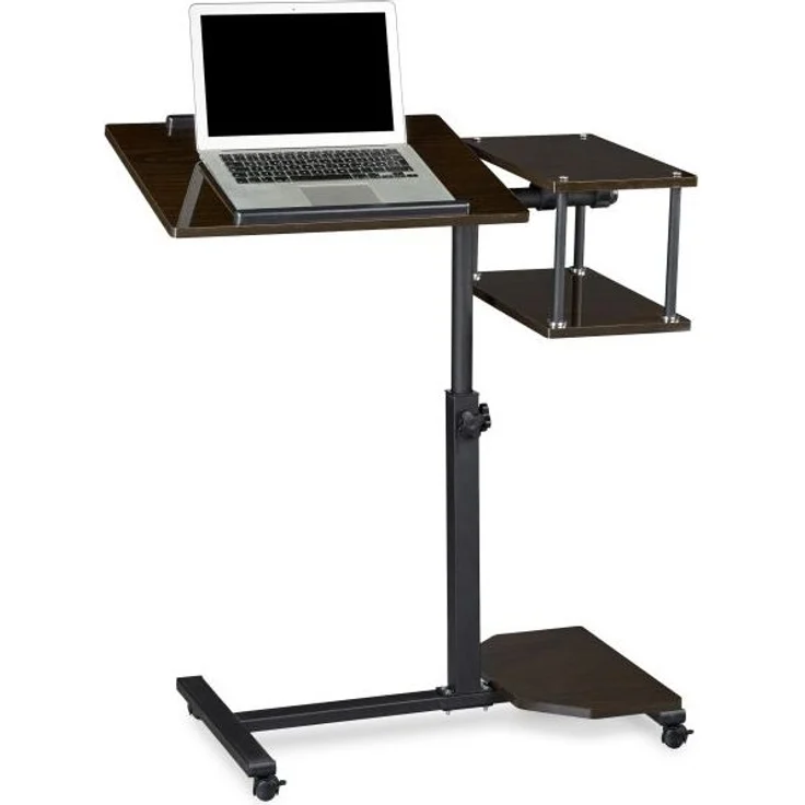 Laptoptisch höhenverstellbar XL, MDF/Stahl, Schwarz, 77x40 x (70-100) cm – Bild 1