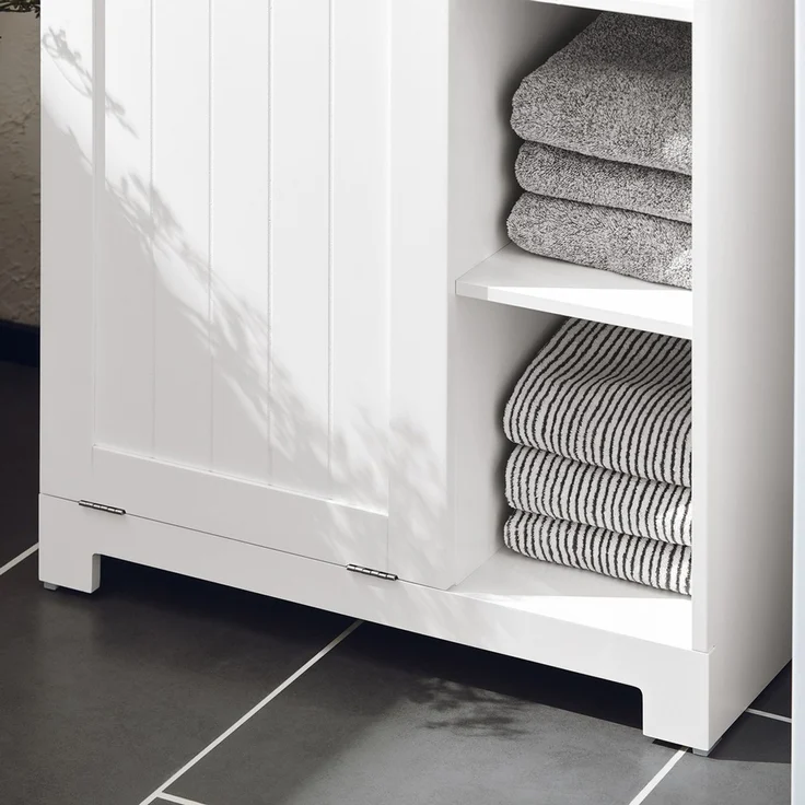 SoBuy BZR105-W Badezimmer-Hochschrank, MDF, Lackiert, Weiß, 60 x 86 x 37 cm – Bild 7