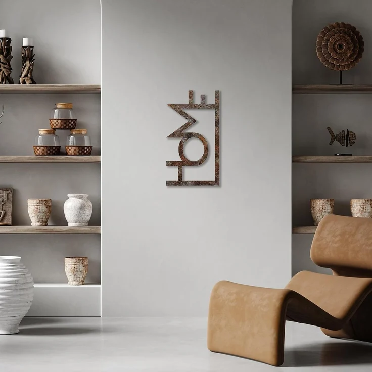Wallity 'Rusty Home' Dekoratives Wandaccessoire aus Metall, Antiquität, 28 x 50 cm – Bild 5
