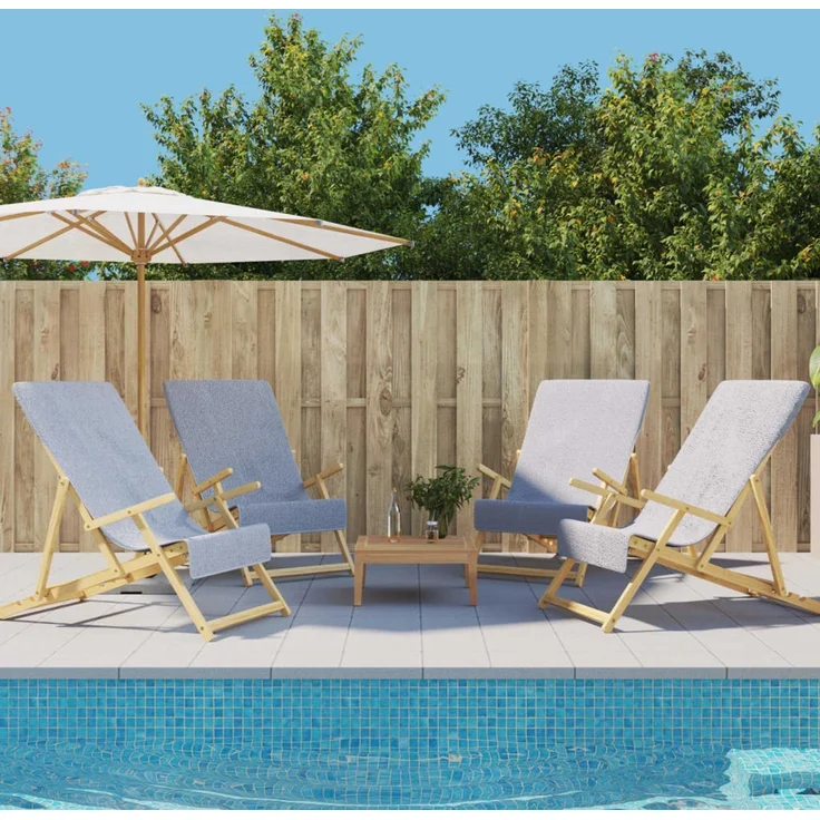 vidaXL Strandtücher 4 Stk. Grau 60x135 cm Stoff 400 GSM 3157052 – Bild 1