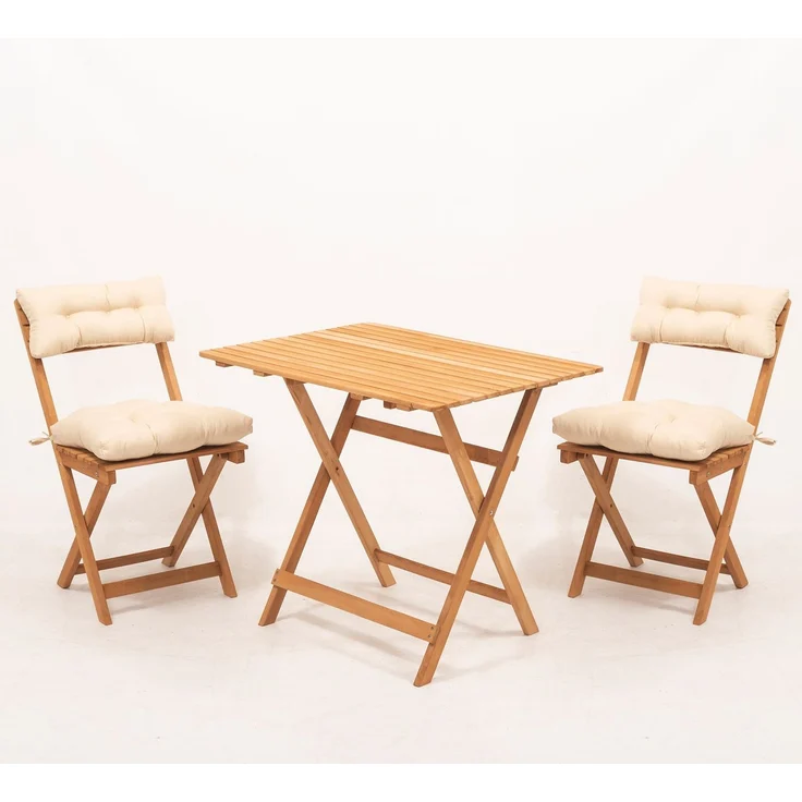 Skye Decor 'My003A' Garten-Sitzgruppe (3-teilig), Natur / Creme, 80 x 72 x 60 cm – Bild 2