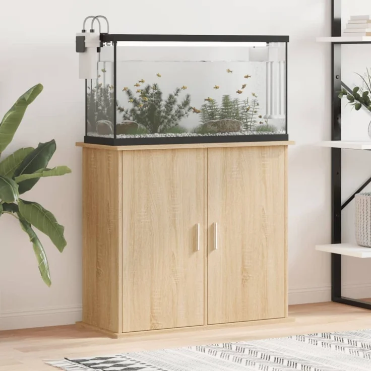 vidaXL Aquariumständer Sonoma-Eiche 81 x 36 x 73 cm Holzwerkstoff 833626 – Bild 2