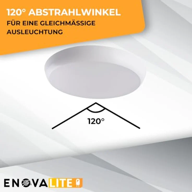 ENOVALITE LED-Deckenleuchte, Sensor, EEK: F, 18W, 1880lm, 4000K, Ø250mm – Bild 6