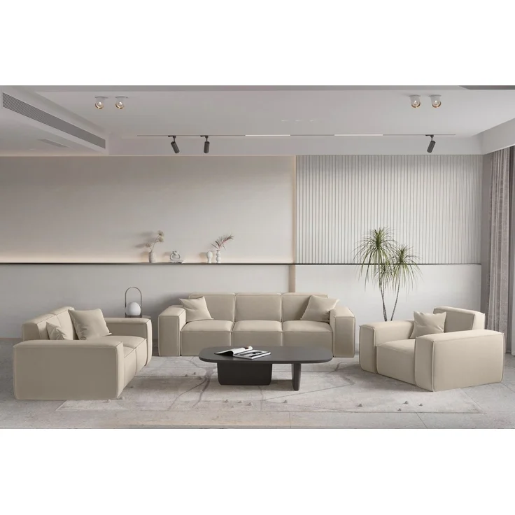 Sessel Designersessel CELES PREMIUM in Stoff Opera Velvet Beige – Bild 2