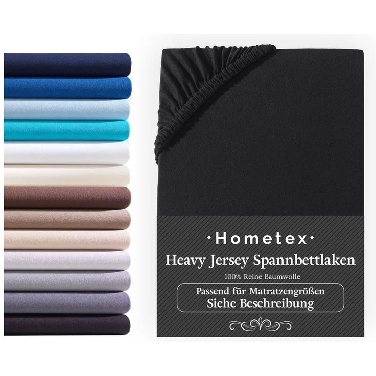 Hometex Premium Textiles Spannbettlaken Exclusive bis 25 cm Steghöhe, Jersey, Gummizug: rundum, 100% Baumwolle, Premium Qualität 160 g/m² – Bild 1