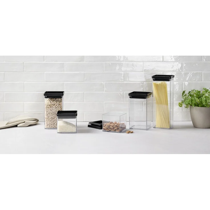Homeware Vorratsdosen Set 5-tlg, Kunststoff klar, 15 x 23 x 28 cm, stapelbar – Bild 2