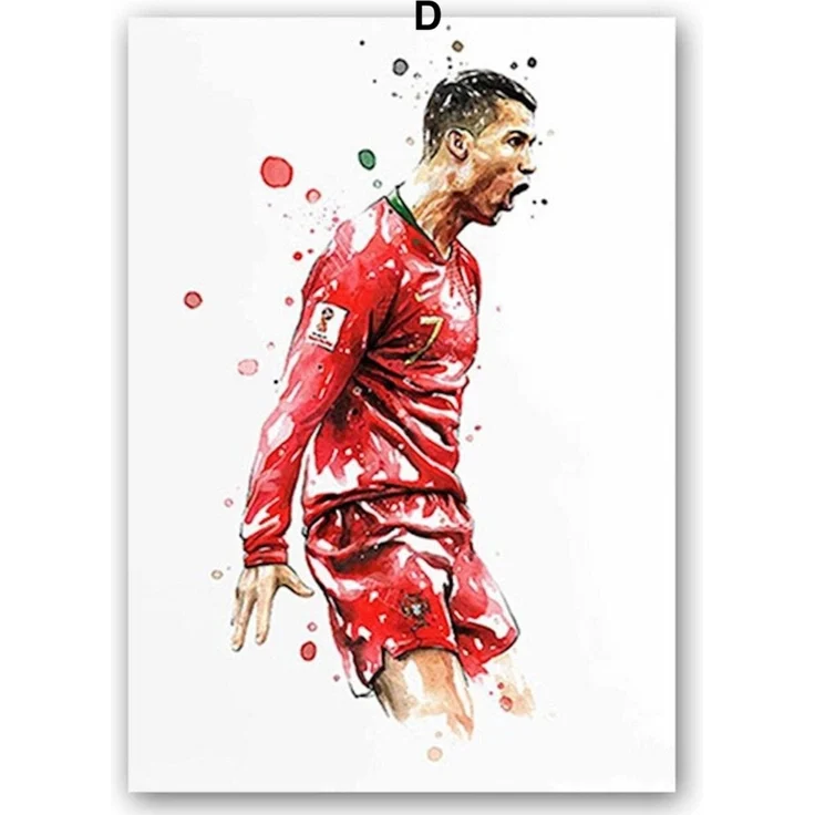 Poster Fußballspieler Tor Jubel Lionel Messi und Christiano Ronaldo als Deko Print ohne Rahmen - D / 40 x 60 cm